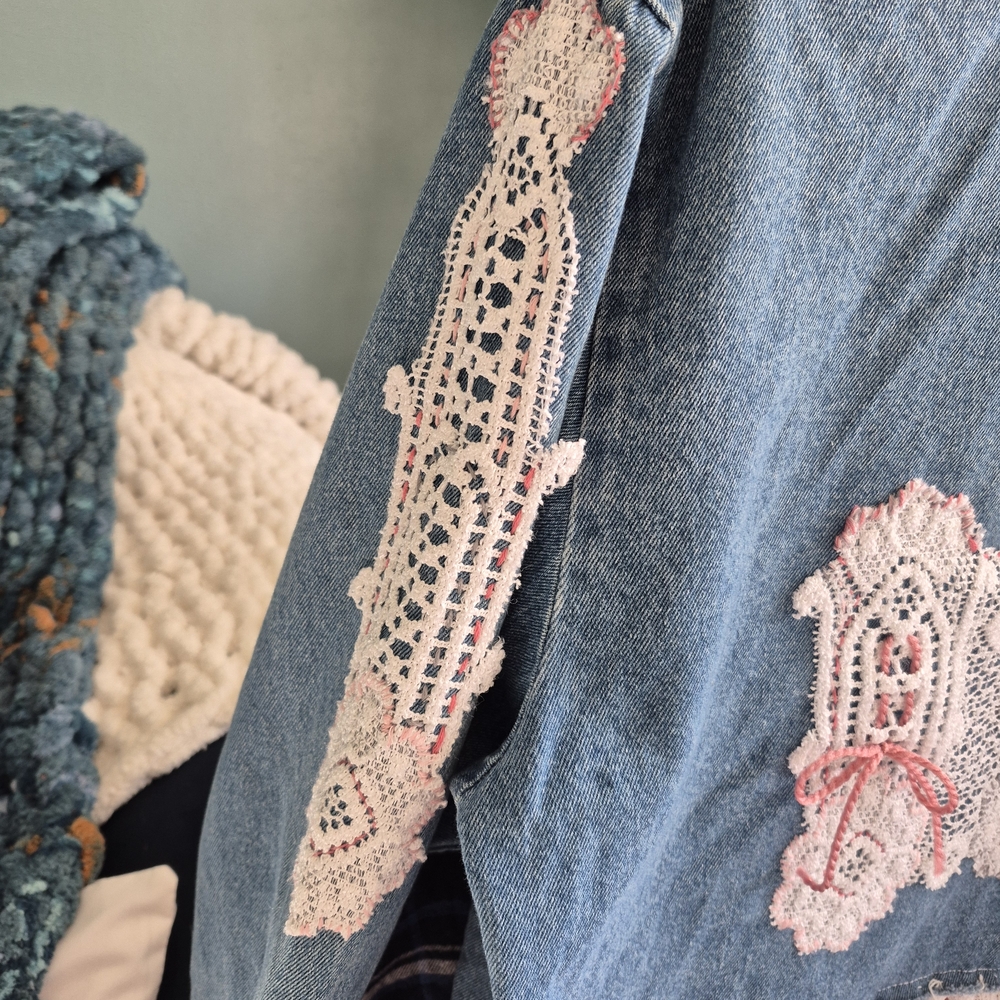 Elegant Denim Overalls with Lace Accents